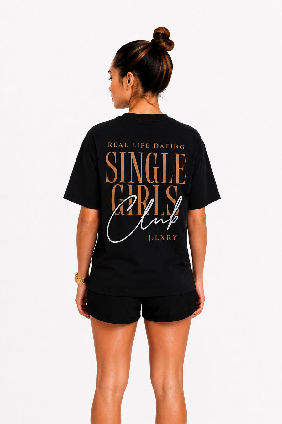 Single Girls Club Oversized Black T-Shirt