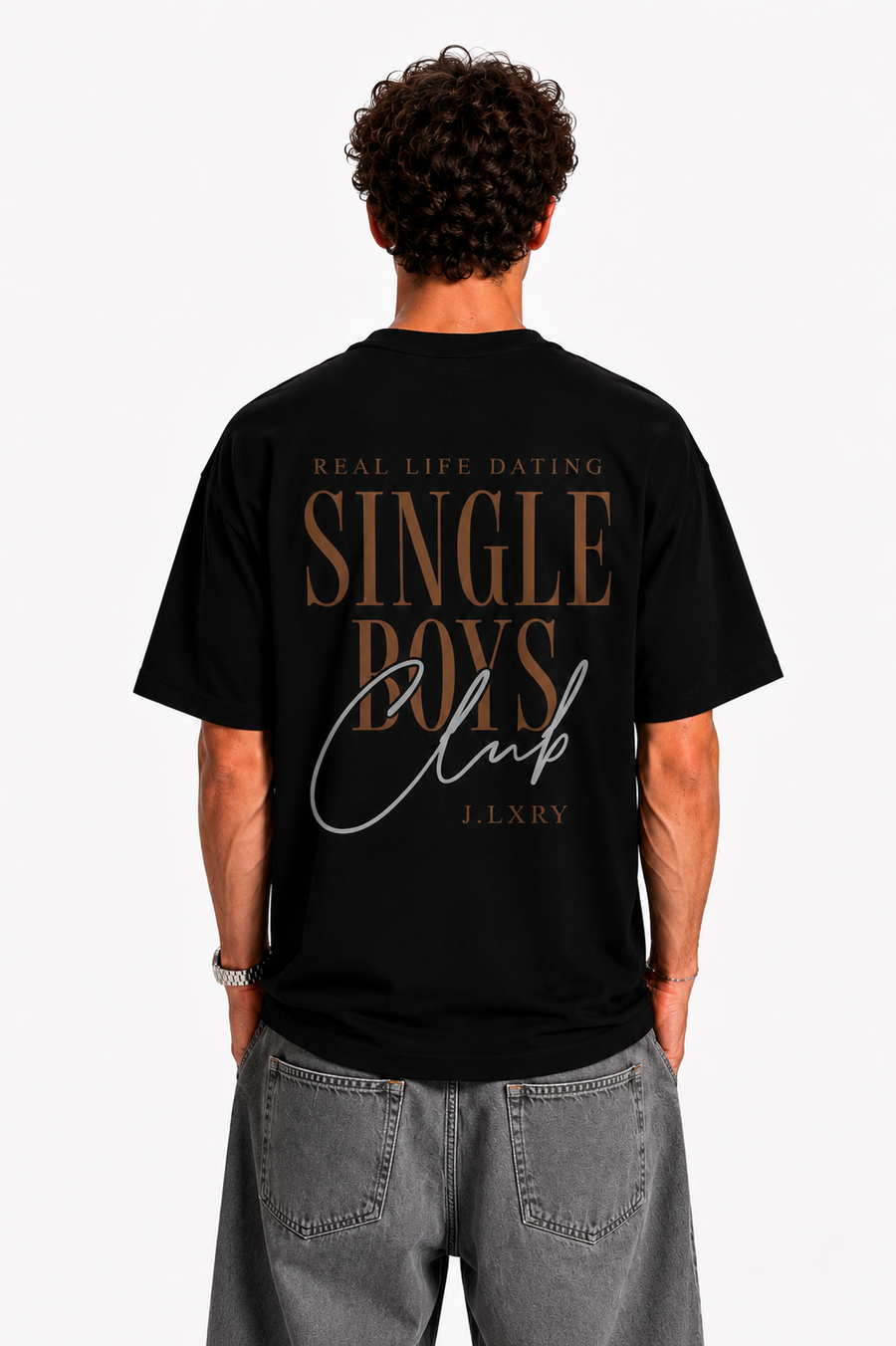 Single Boys Club Oversized Black T-Shirt