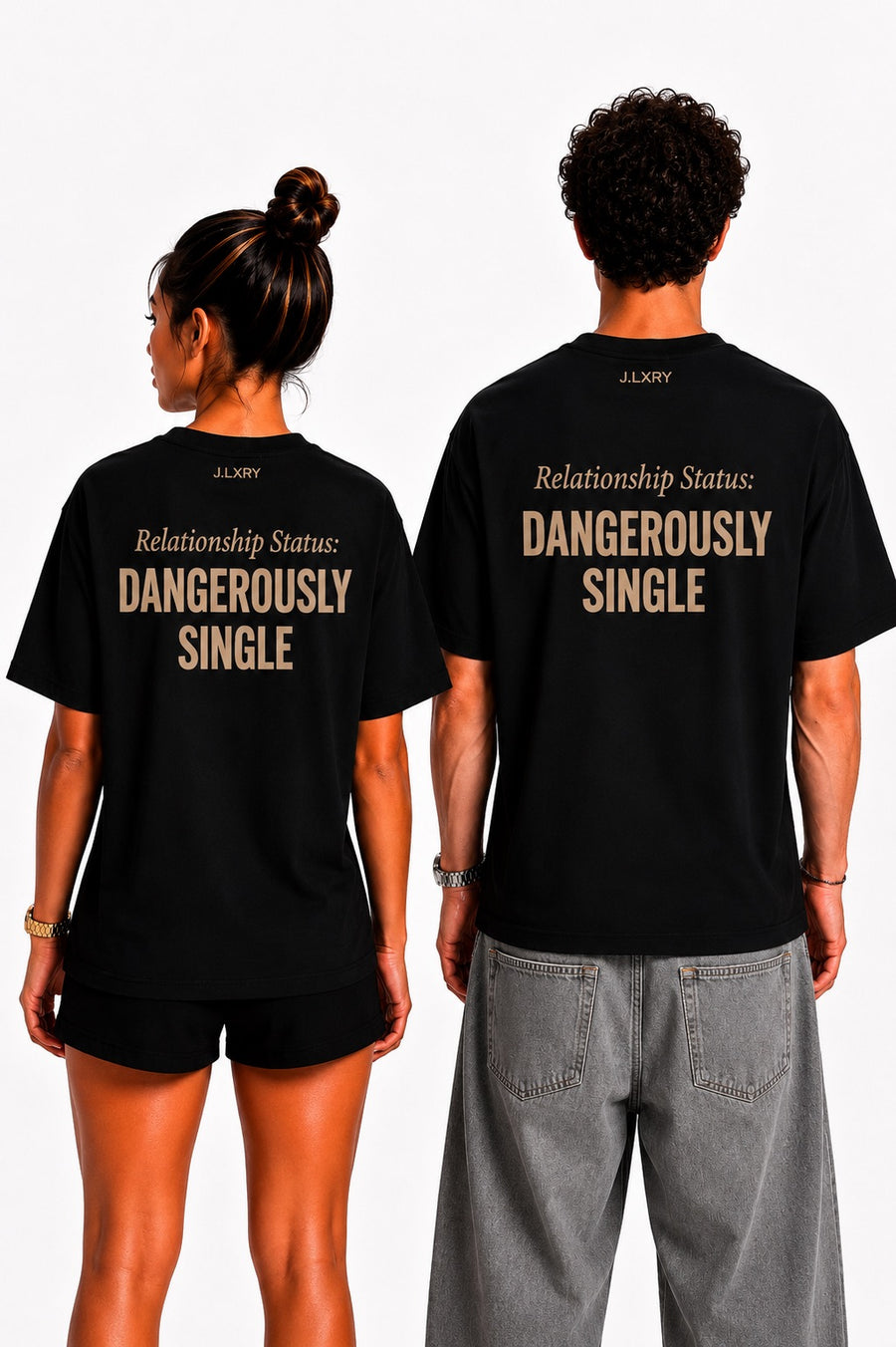 Dangerously Single Oversized Black T-Shirt